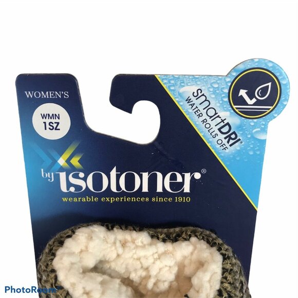 Isotoner Womens One Size smartDRI Chevron Knit Mittens With Fleece Lining New - Picture 2 of 11